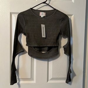 Urban outfitters top, long sleeves, cut out holes half top with cut out stomach